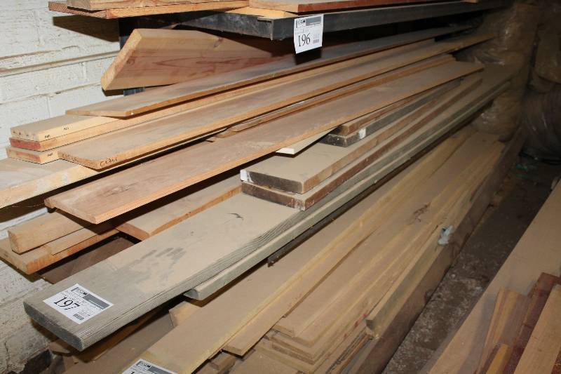 lot 197 image: shelf of wood on rack