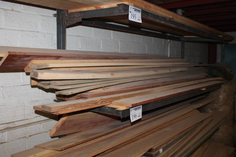 lot 196 image: shelf of wood on rack