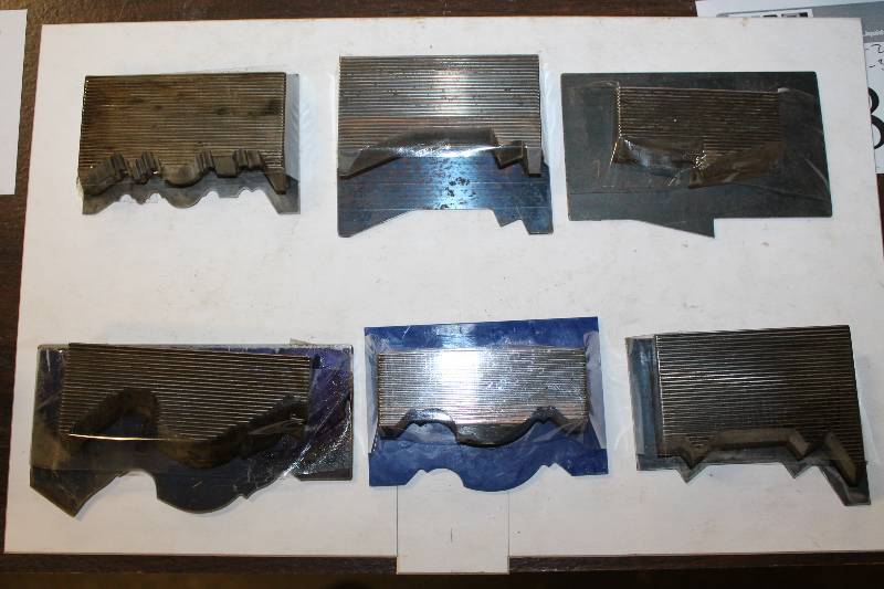 lot 380 image: 6 Crown Profile Knives w Templates