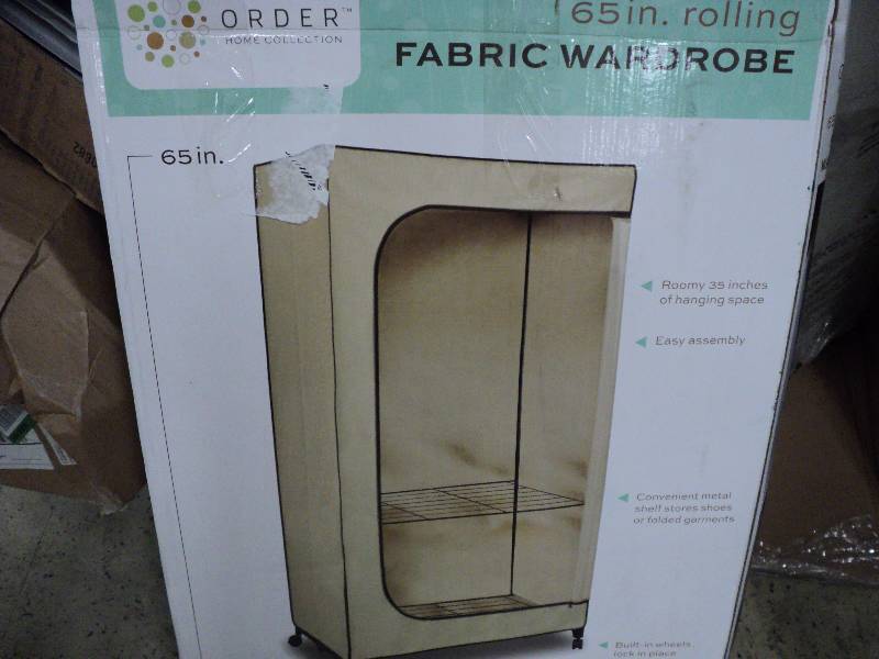 fabric wardrobe, 65in rolling...