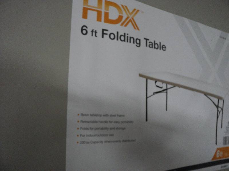 HDX 6ft folding table...