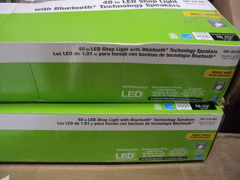 2 40in LED shop lights with bluetoo...