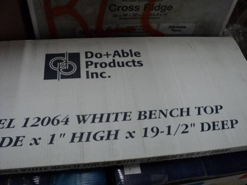 3 white bench tops 48x1x19.5in...
