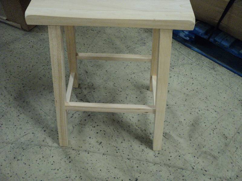 unstained stool 2ft tall, 17in wide...