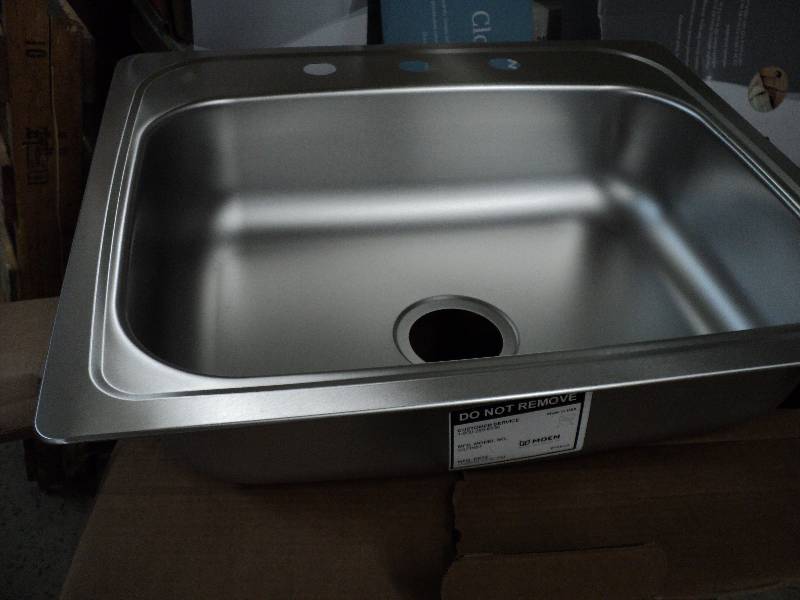 new moen sink 25in long 22in deep...