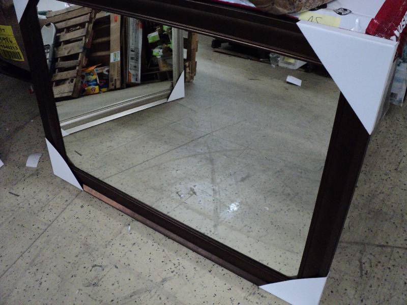 bronze edge mirror, 30x42...
