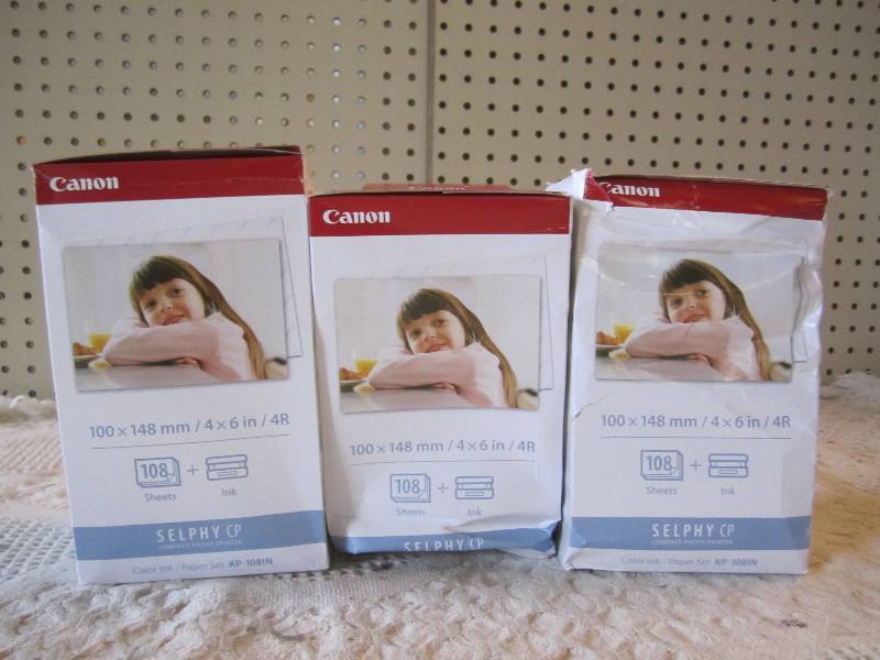 Lot of 3 Canon KP-108IN Color InkP...