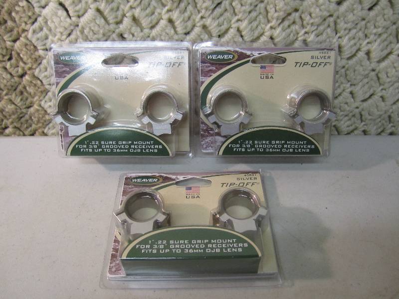 Lot of 3 New Scope Mount Sets Silve...