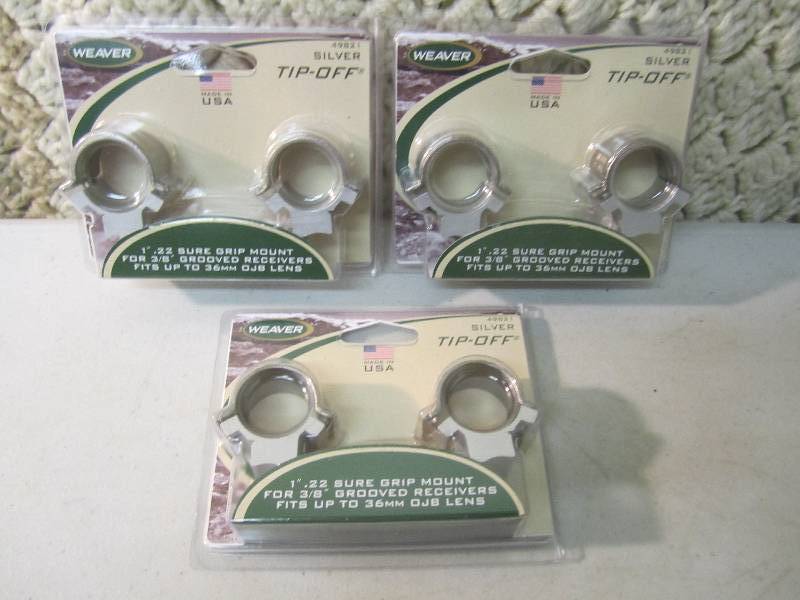 Lot of 3 New Scope Mount Sets Silve...