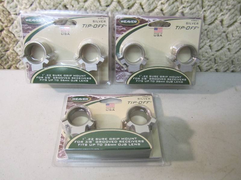 Lot of 3 New Scope Mount Sets Silve...