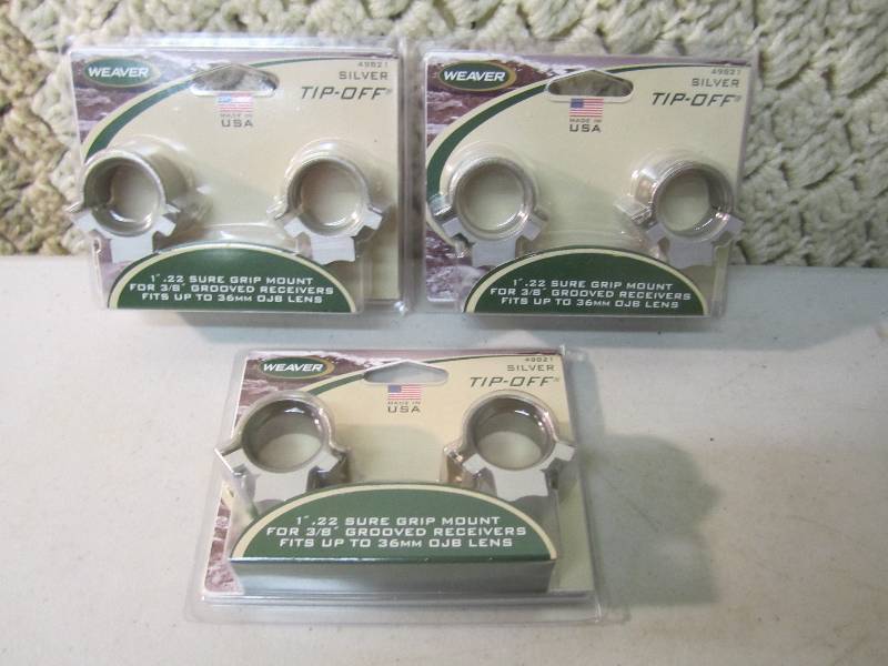 Lot of 3 New Scope Mount Sets Silve...