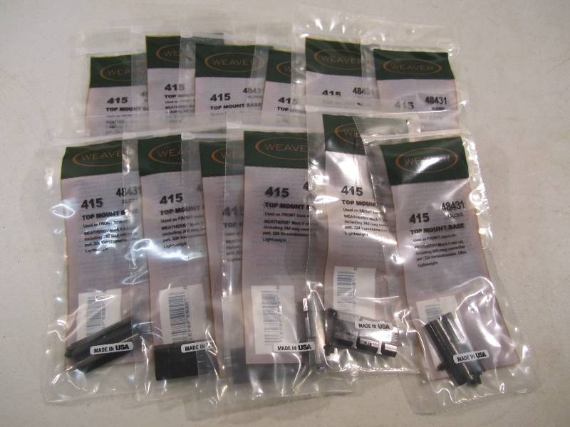 Lot of 12 Weaver Scope Top Mount Ba...