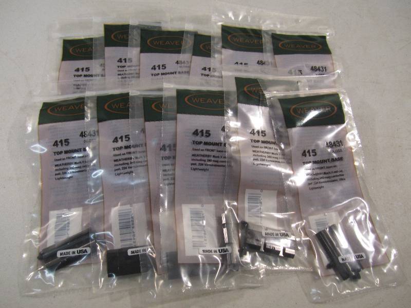 Lot of 12 Weaver Scope Top Mount Ba...