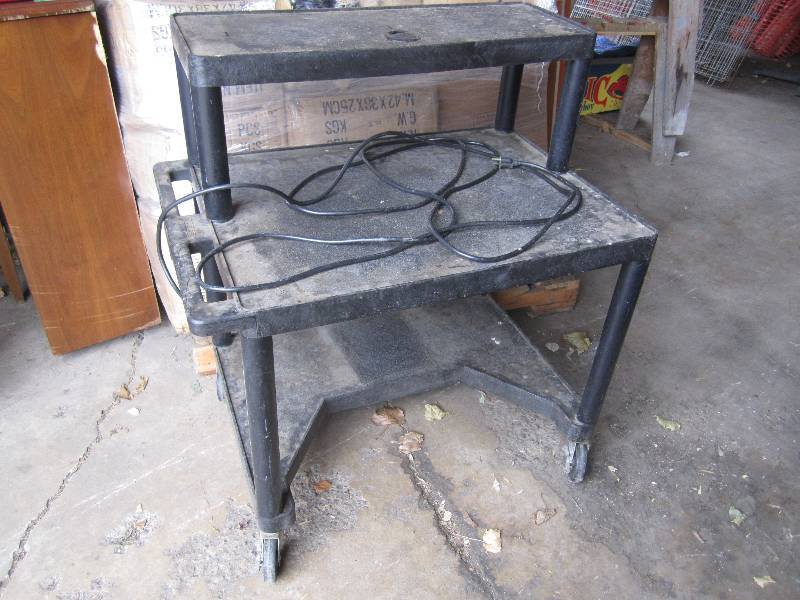 Plastic Desk On Casters with Power ...