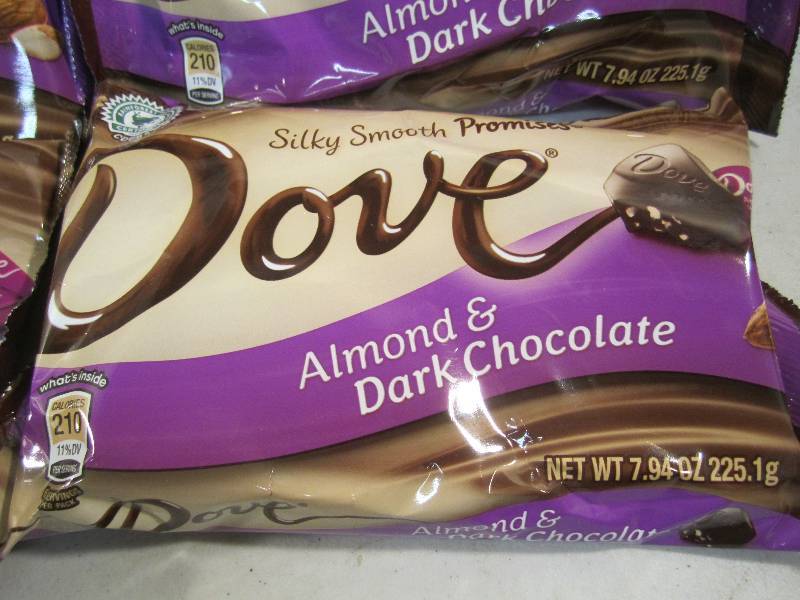 Lot of 4 Bags Dove Almond & Dark Ch...
