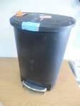 lot 6 image: simplehuman 50-Liter Semi-Round Black Plastic Step-On Trash Can