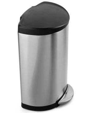 lot 132 image: Simplehuman 40-liter Semi-round Plastic Lid Trash Can