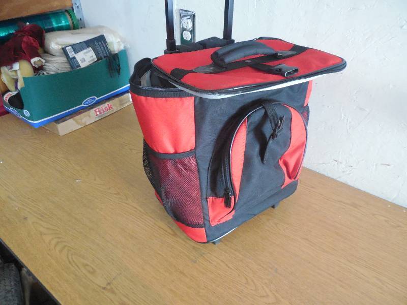 lot 12 image: PORTABLE SOFT SIDE COOLER ON WHEELS