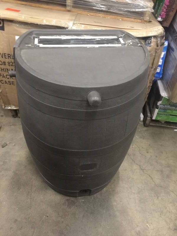 lot 10 image: Rain Barrel Mud & Brass OPEN BOX NEVER USED
