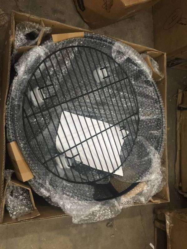 lot 13 image: Hampton Bay Crossfire 29.50 in. Steel Fire Pit with Cooking Grate, High Heat Paint