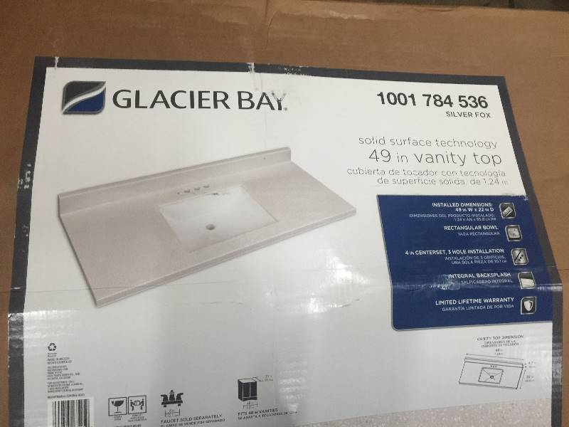 lot 18 image: Glacier Bay 49 in. Vanity Top OPEN BOX NEVER USED