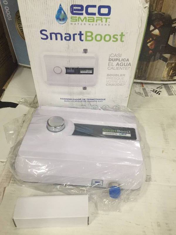 lot 27 image: EcoSmart 7.2 kW Electric Tankless Water Heater Booster OPEN BOX NEVER USED