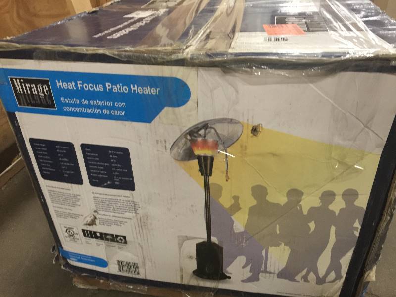 lot 32 image: Mirage 38,200 BTU Bronze Heat-Focusing Propane Gas Patio Heater OPEN BOX NEVER USED