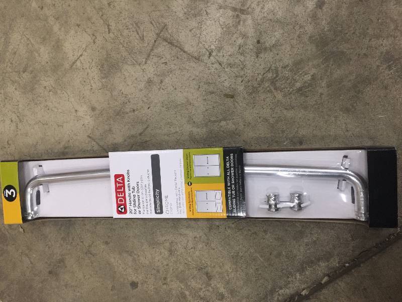 lot 37 image: Delta 20 Handle with Knobs for Sliding Tub or Shower Doors OPEN BOX NEVER USED