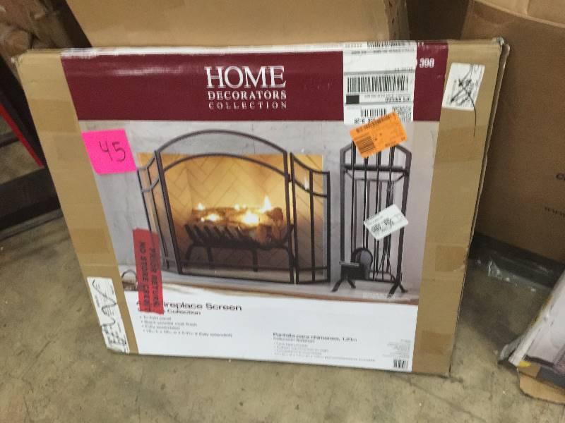 lot 45 image: Home Decorators Collections Salishan 3 Panel Fireplace Screen OPEN BOX NEVER USED