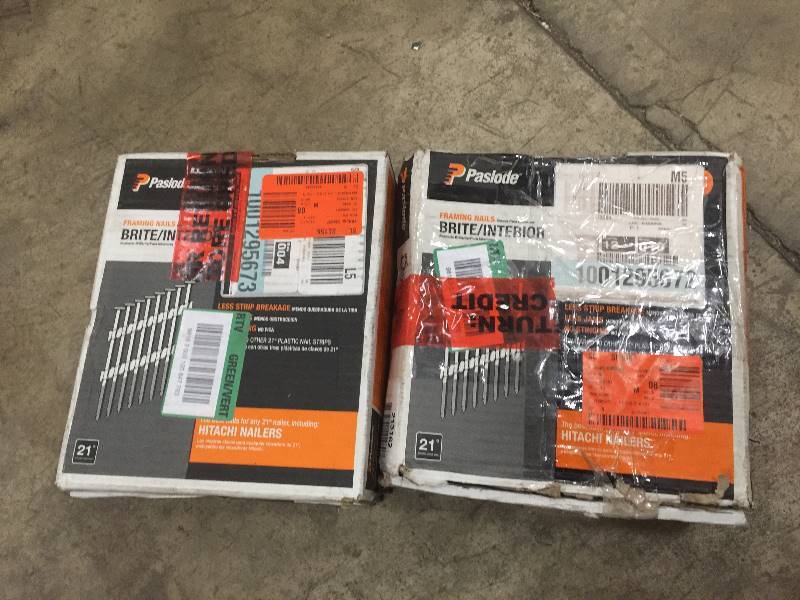 lot 46 image: Paslode 2000-Count-Count 3.25-in. Framing Pneumatic Nails 21482 - Lot of 2 OPEN BOX NEVER USED