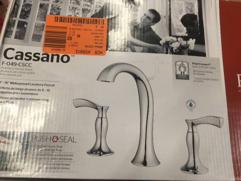 lot 50 image: Cassano 8 - 15 Widespread Lavatory Faucet Polished Chrome Finish OPEN BOX NEVER USED