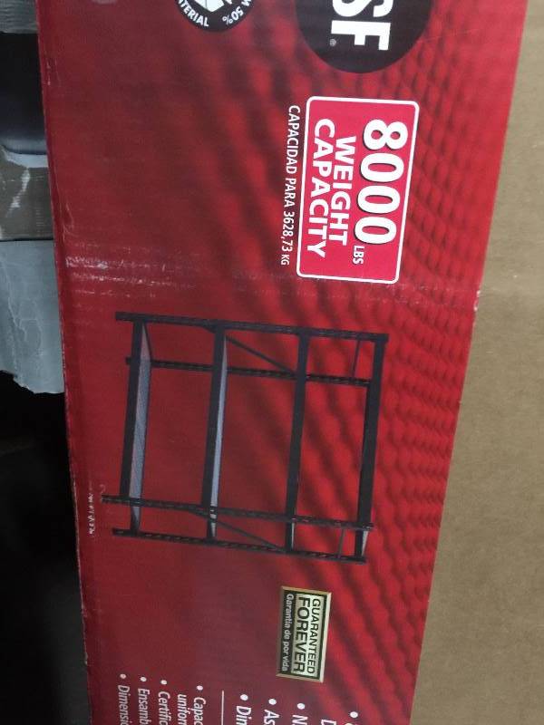 lot 52 image: Husky  Storage Rack Unit, Steel, Black 77 in. W. OPEN BOX NEVER USED