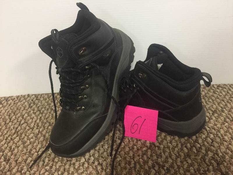 lot 61 image: Khombu Size 12 Black Waterproof Leather Boots New Mens Shoes