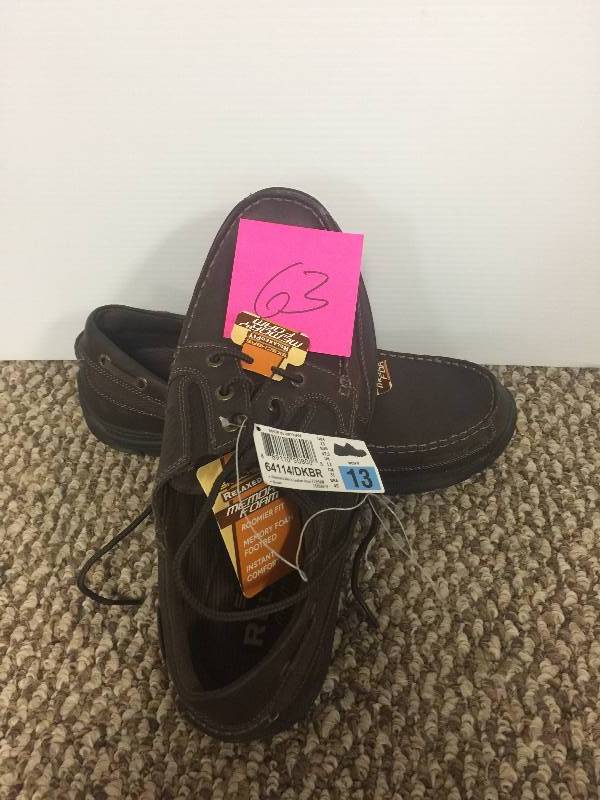 lot 63 image: Skechers Mens Leather Lace-up Shoes BROWN SIZE 13 MEMORY FOAM COMFORT