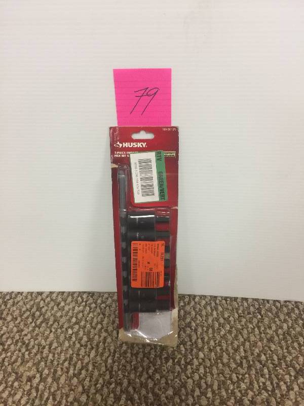 lot 79 image: Husky 12 in. Drive Hex Bit Impact Socket Set MM (7-Piece) Kit 1001381275