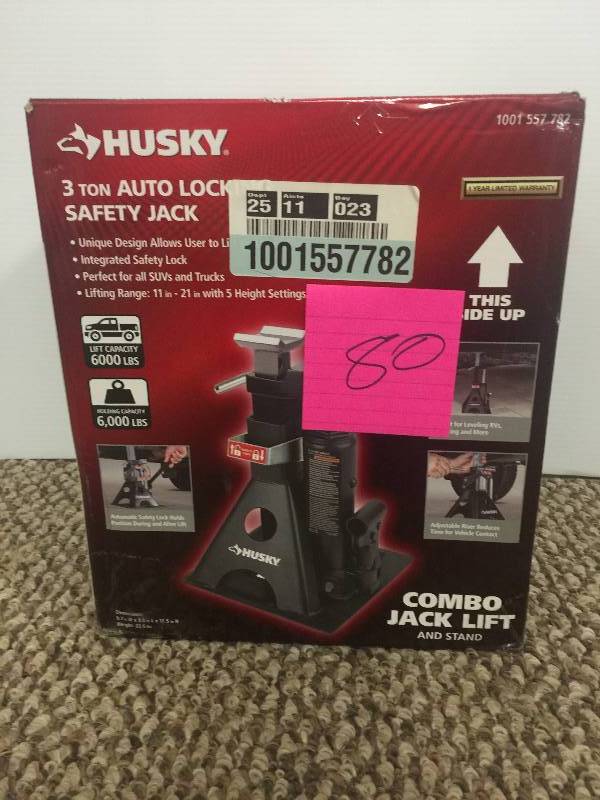 lot 80 image: Husky  6000 lb. 3-Ton Floor UniJack open box never used