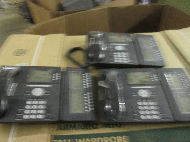 lot 448 image: 3 avaya telephones came out of work...