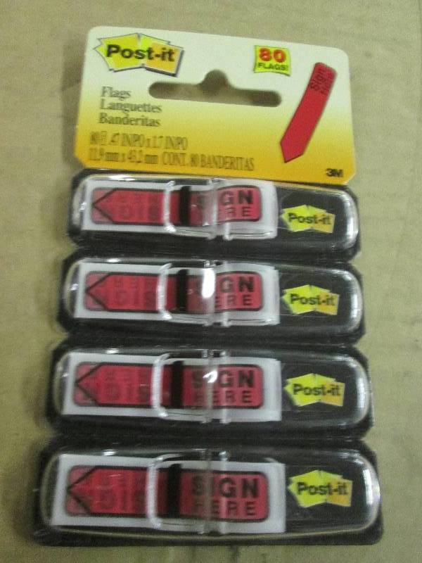 lot 55 image: 4 -6packs of post-it flags 80 in ea...