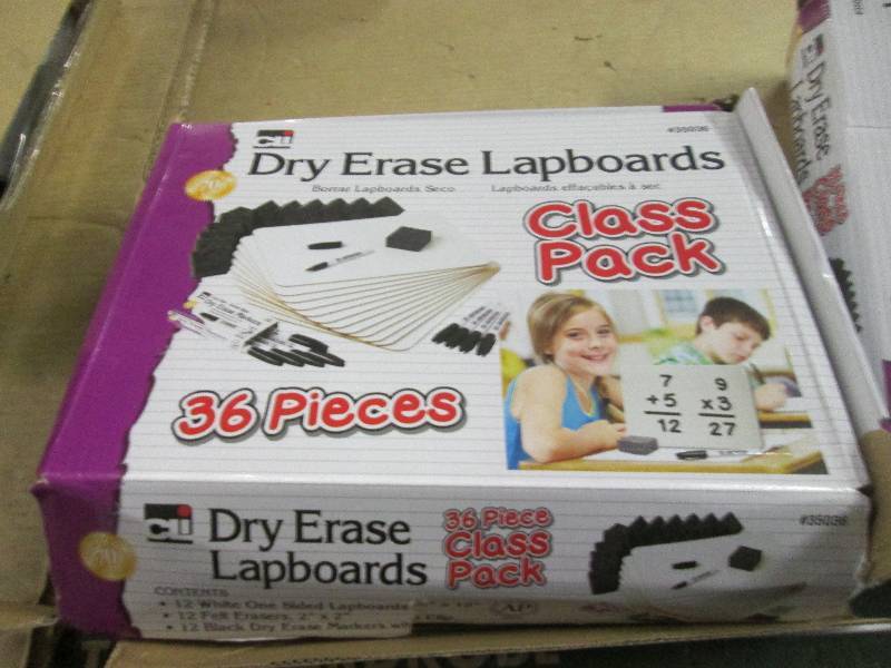 lot 62 image: 2 packages of dry erase lap boards ...