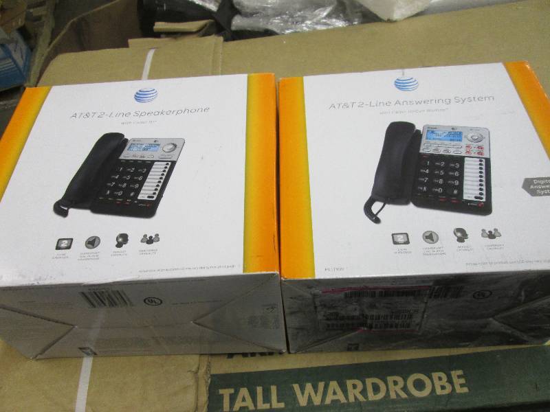 lot 71 image: 2 at&t 2-line speaker phones open b...