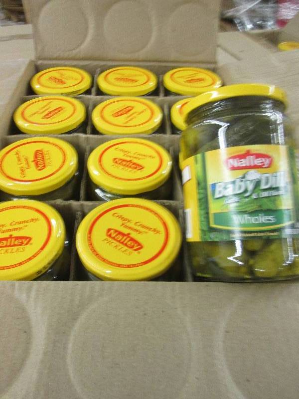 lot 493 image: 1 case of Nalley Baby dill whole pi...
