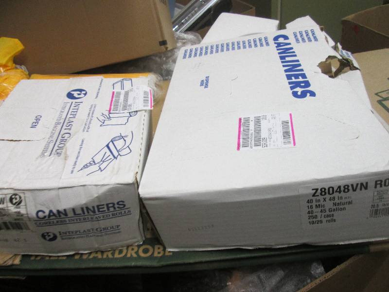 lot 93 image: 2 boxes of can liners both open box...