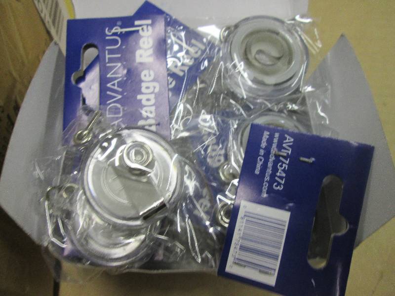 lot 95 image: 12-12packs of advantus badge reels ...