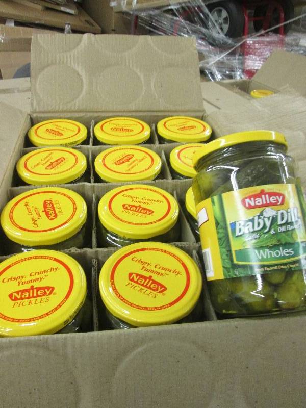 lot 497 image: 1 case of Nalley Baby dill whole pi...