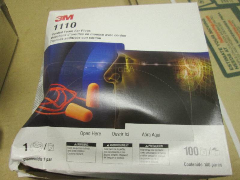 lot 104 image: 6 packages of 3m corded foam ear pl...