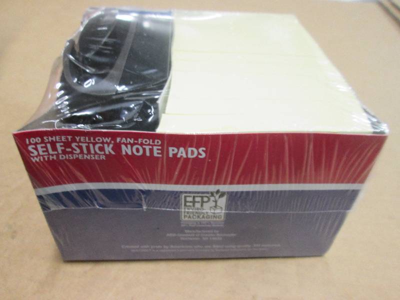lot 105 image: 1 case of 3x3 fan-fold self stick n...