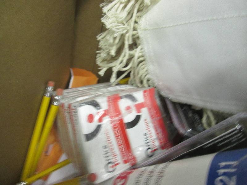 lot 108 image: box of printer paper,pencils,pens p...