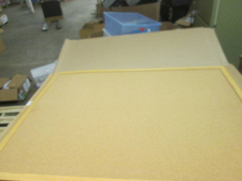 lot 111 image: 3 foot x 4 foot cork board with oak...