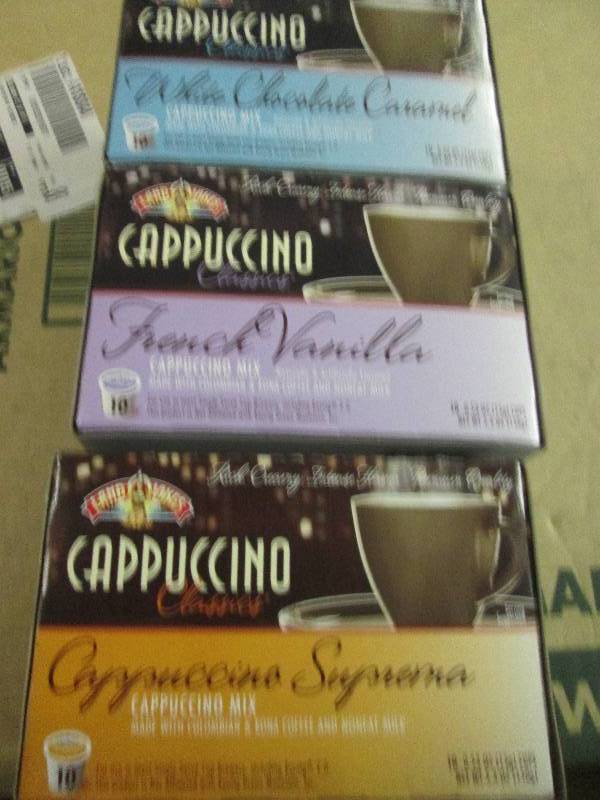 lot 521 image: 3 boxes of 10 single serrve cappucc...