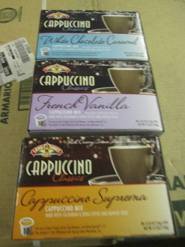 lot 523 image: 3 boxes of 10 single serrve cappucc...